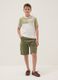 Green stretch cotton cargo shorts_0