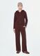 Brown full-zip pure cotton fitted hoodie_1