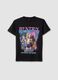 Black pure cotton T-shirt with K-Pop Demon Hunter print, regular fit_4