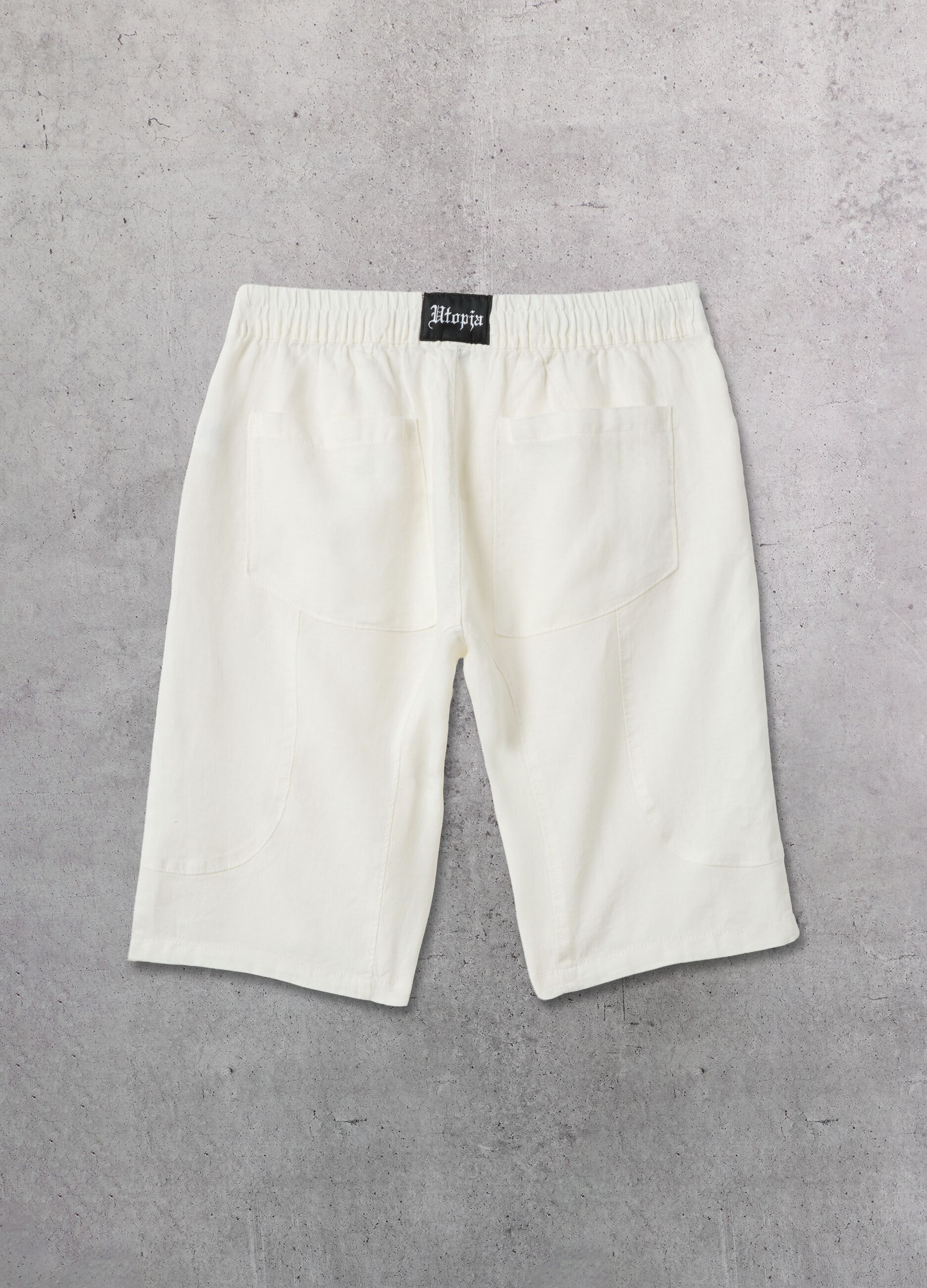100% Linen Shorts White