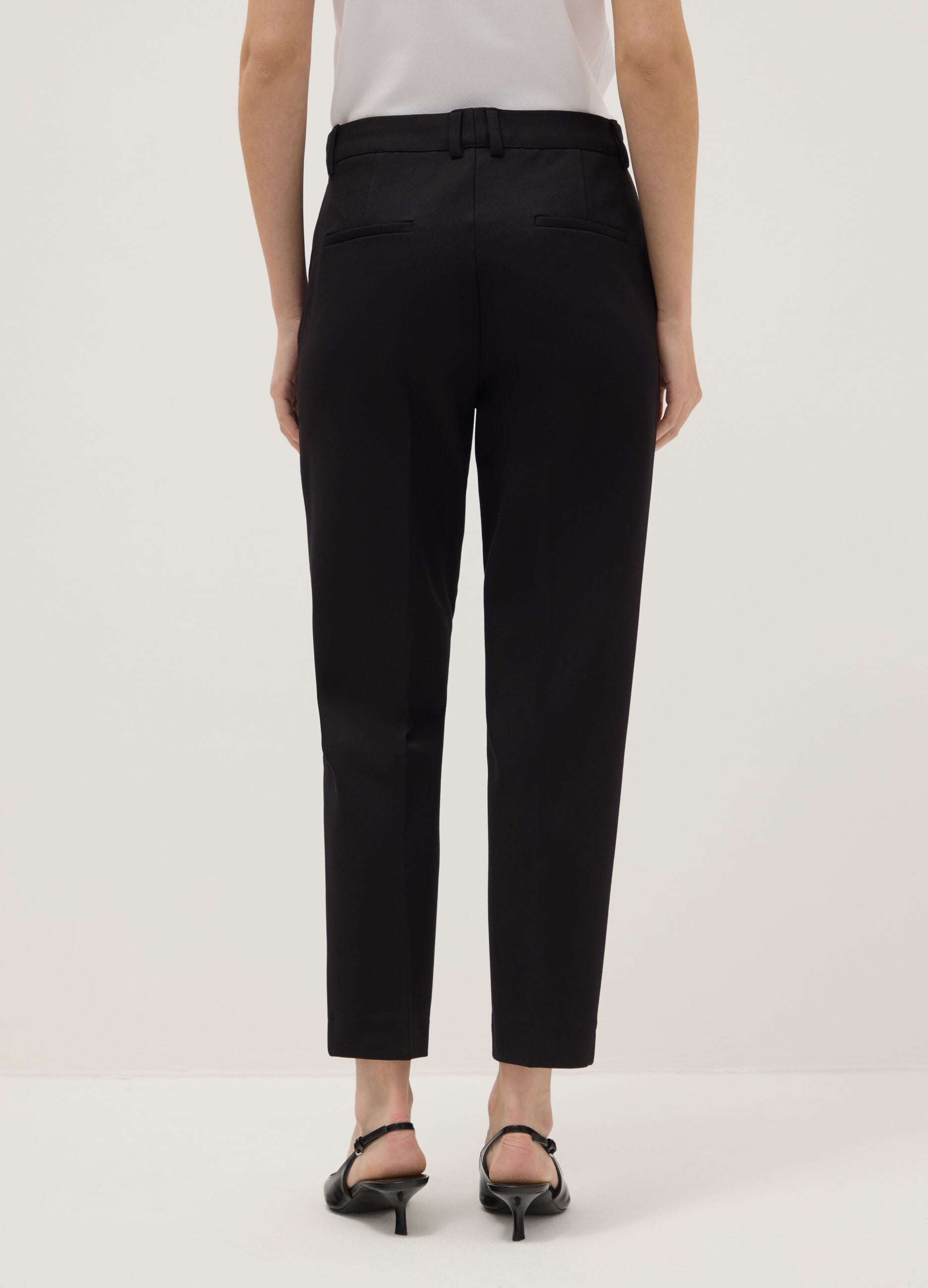 Slim fit black chino trousers