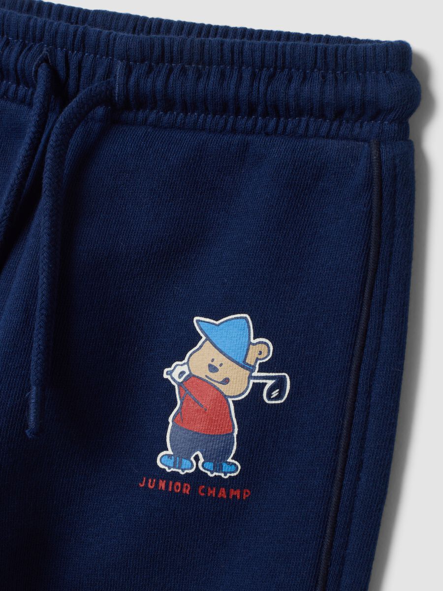 Blue pure cotton jogger trousers_3