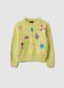 Girls' Yellow Pure Cotton Jumper Regular Fit with Floral Embroidery_3