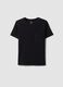 Black pure cotton regular-fit T-shirt with embroidered chest pocket_4