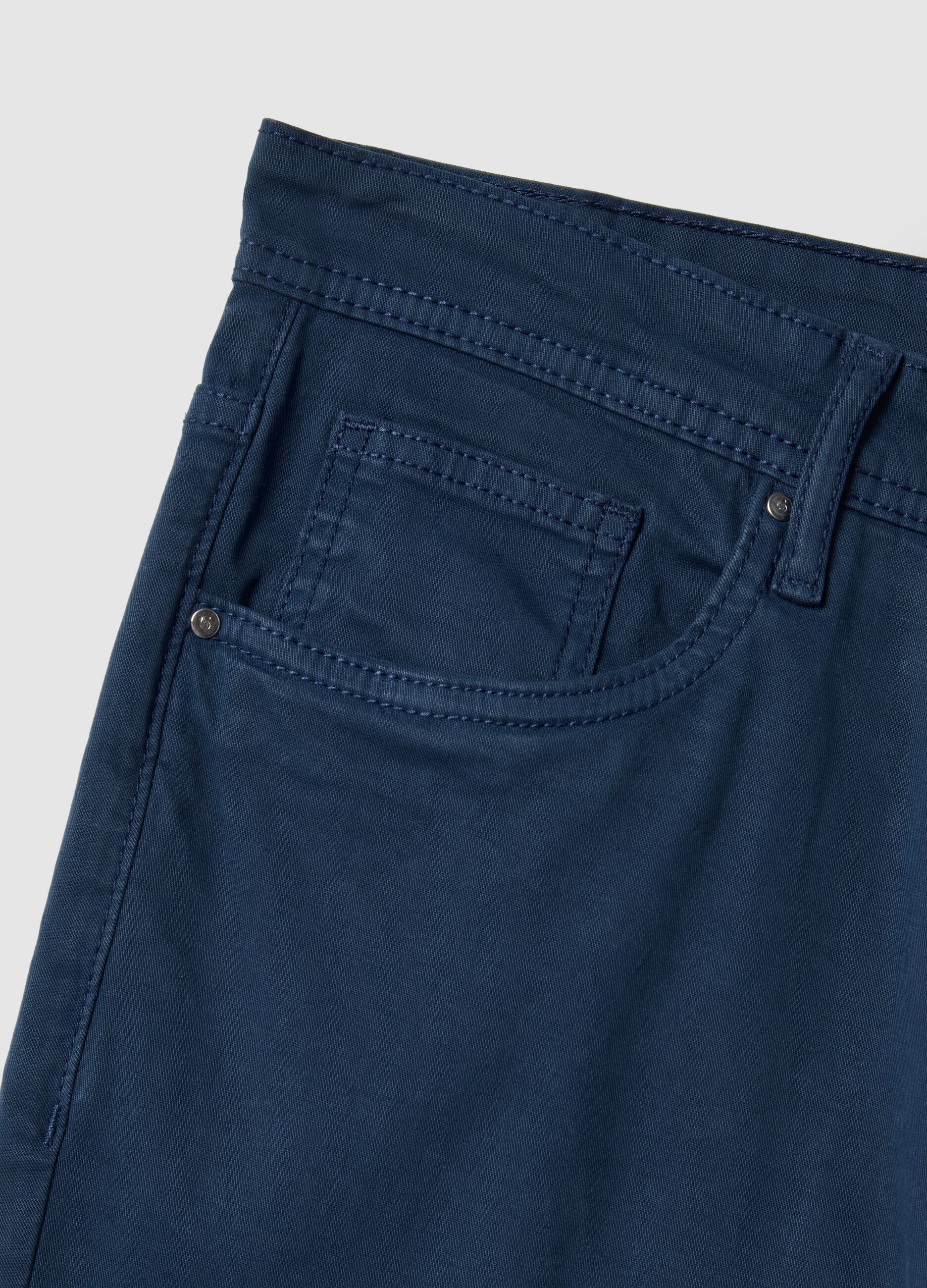 Blue cotton stretch skinny fit trousers