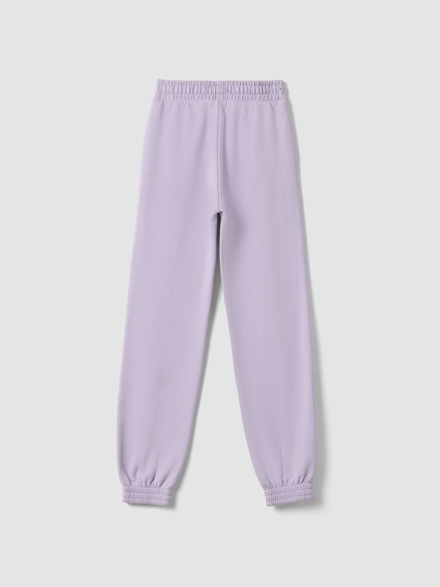 Pantaloni jogger viola in puro cotone organico regular fit per ragazza_5