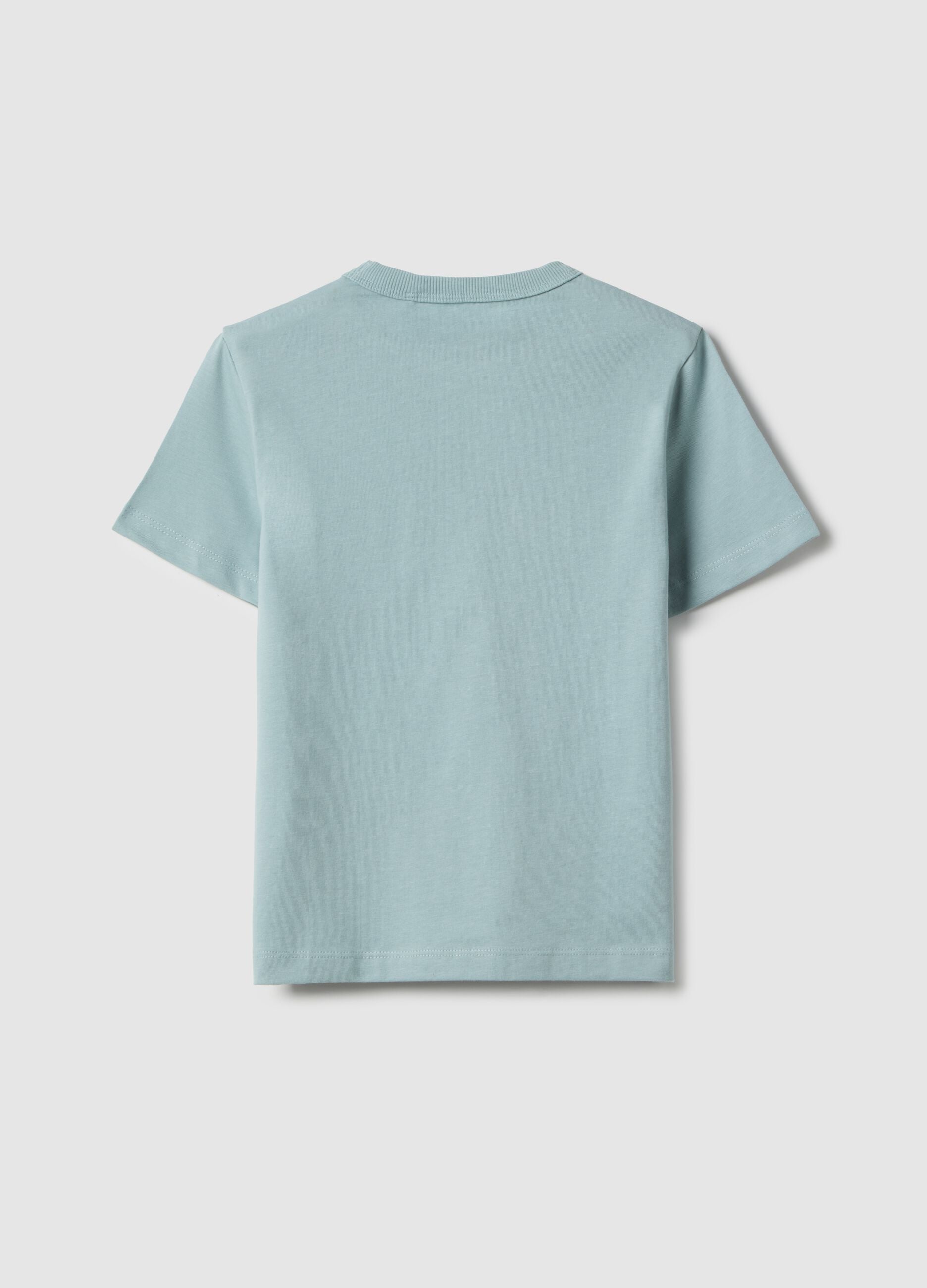 Children's blue crew neck t-shirt in pure cotton regular fit