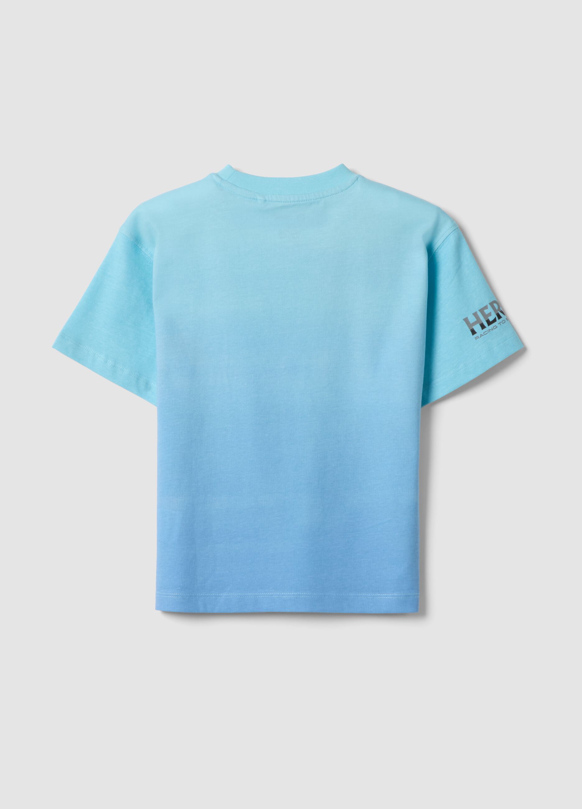 Blue pure cotton Sonic print T-shirt for boys