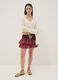 Red pure cotton mini skirt with ruffles and pattern_0