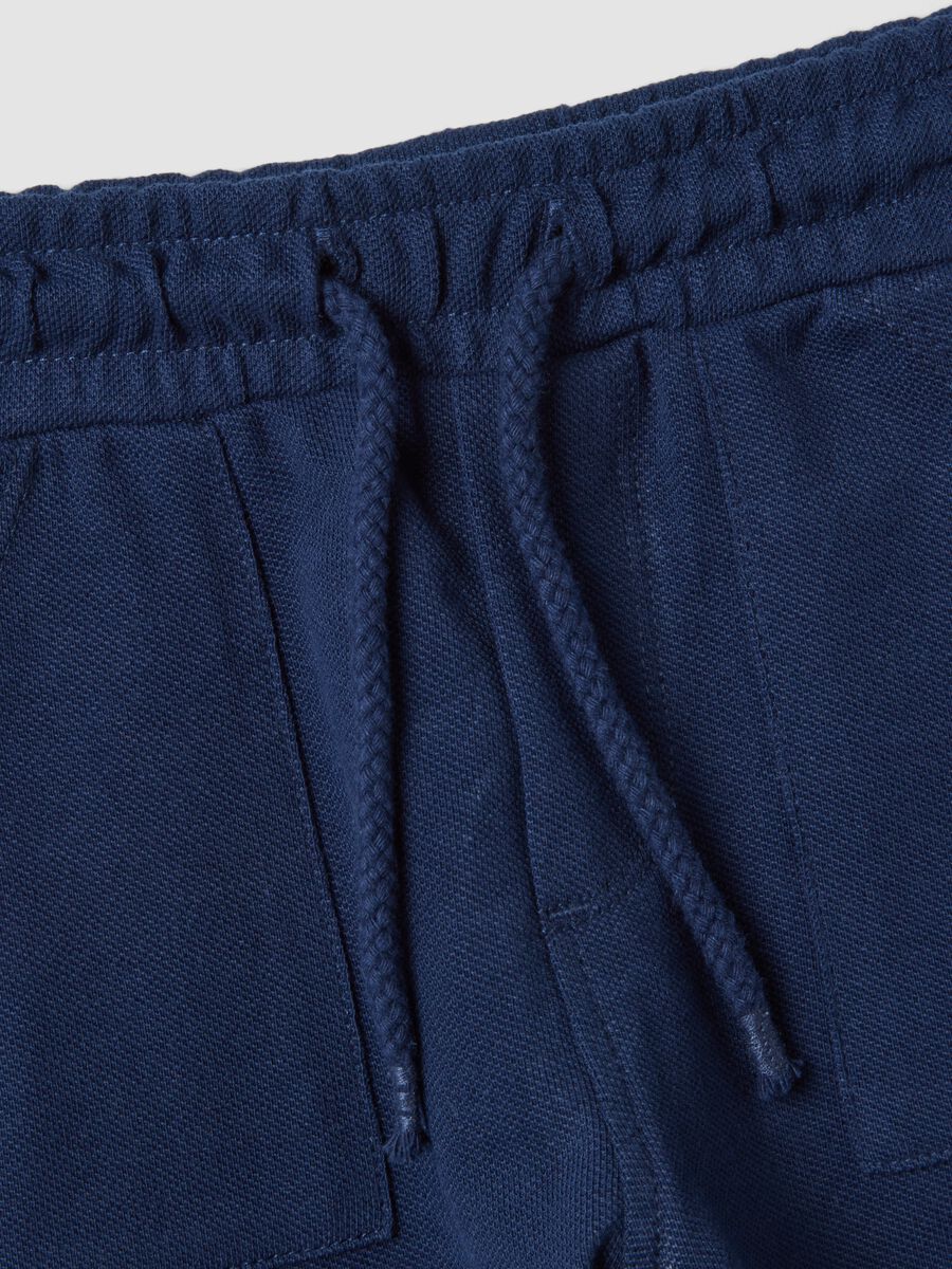 Shorts blu in cotone organico_3