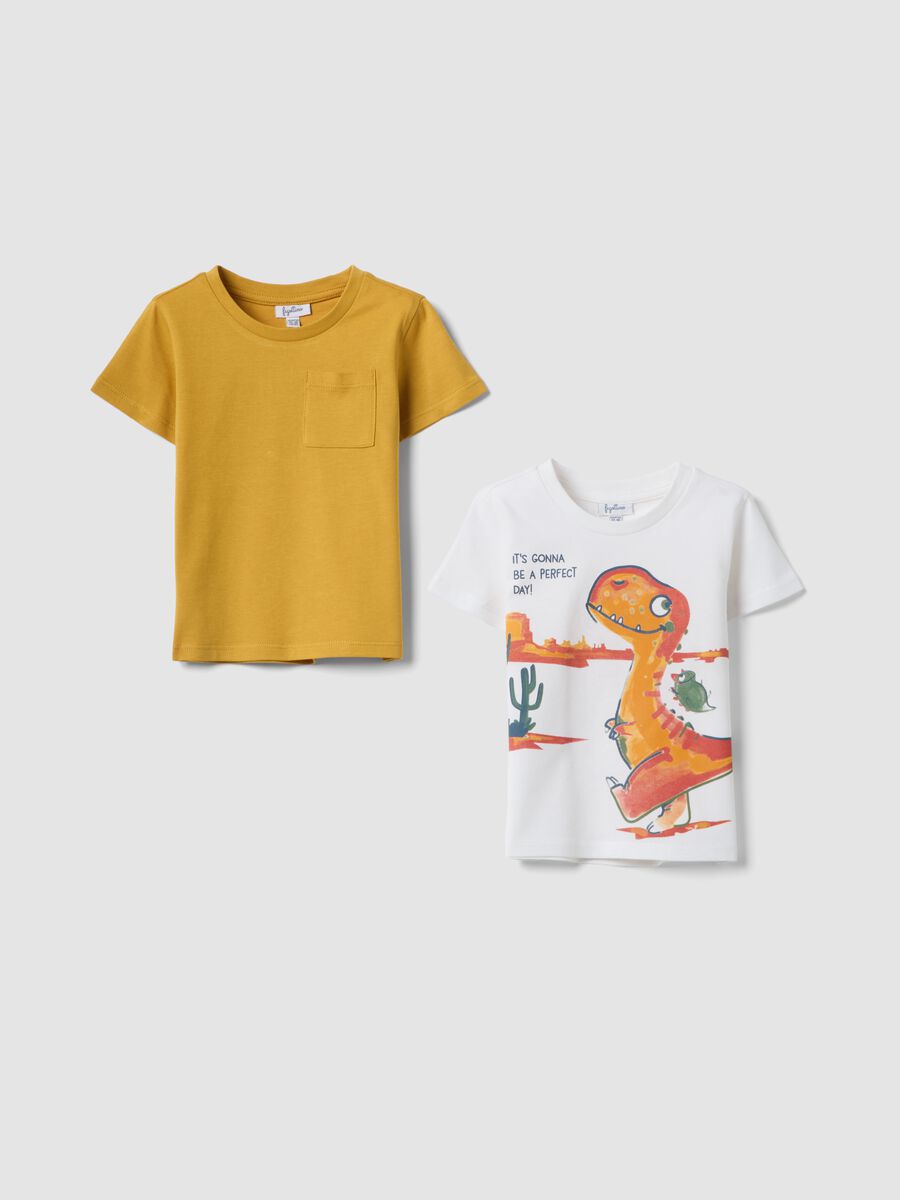 Bipack t-shirt in puro cotone multicolor da bimbo regular fit_0