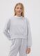 Grey sweatshirt in organic cotton and viscose blend with ribbed collar_1