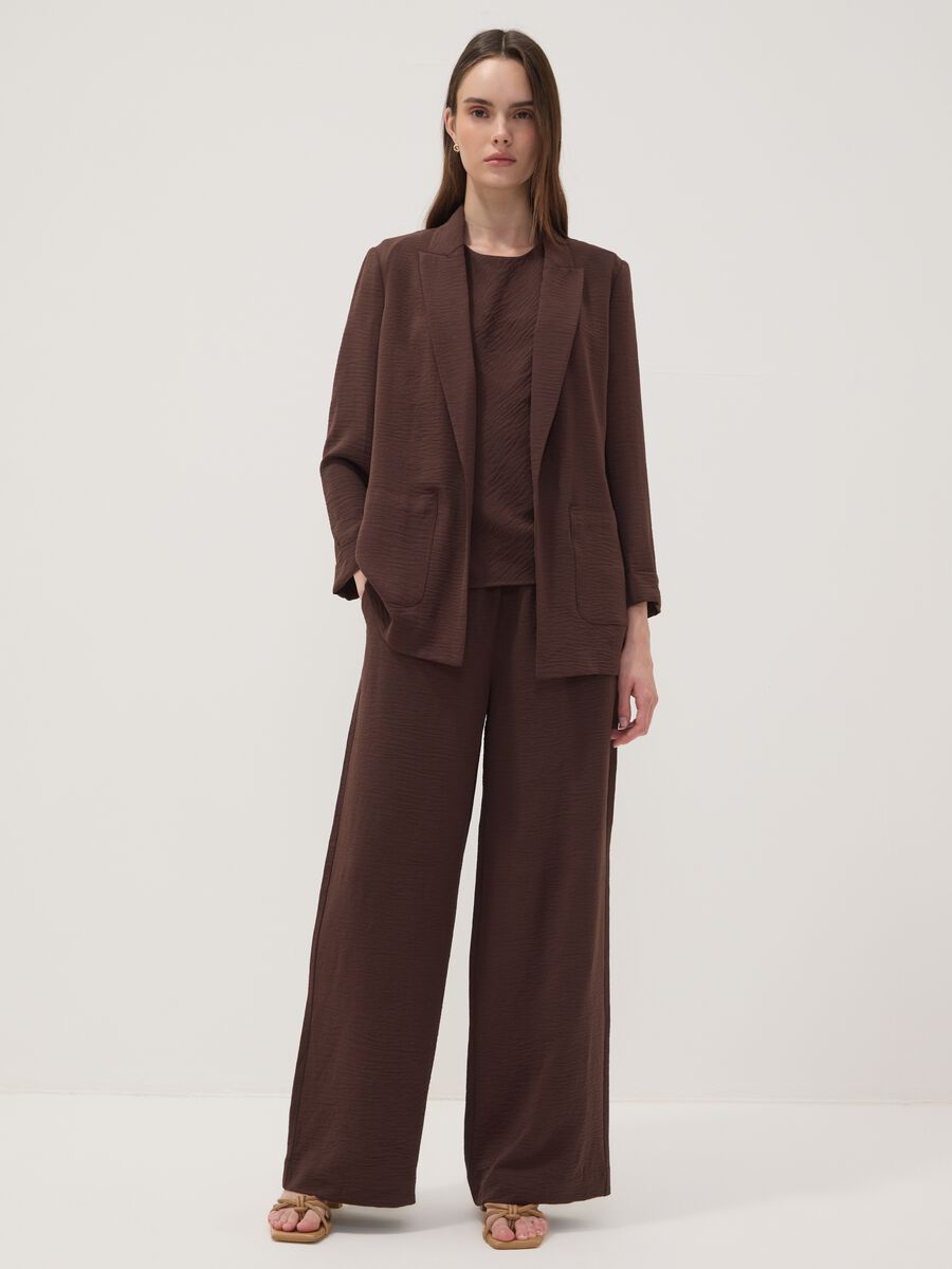 Brown regular-fit blazer with classic lapel_1