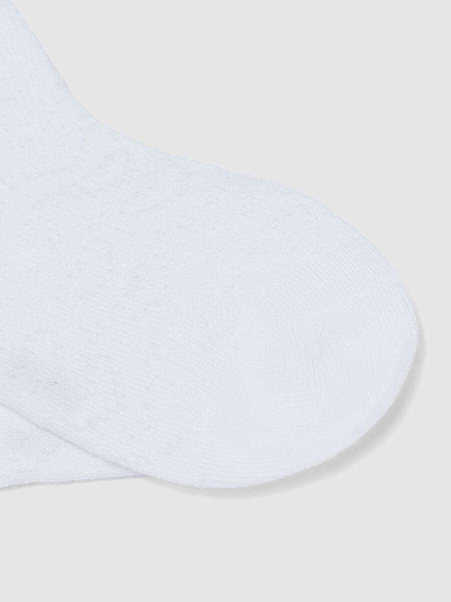 Girls&rsquo; white stretch cotton-blend socks with bows_1