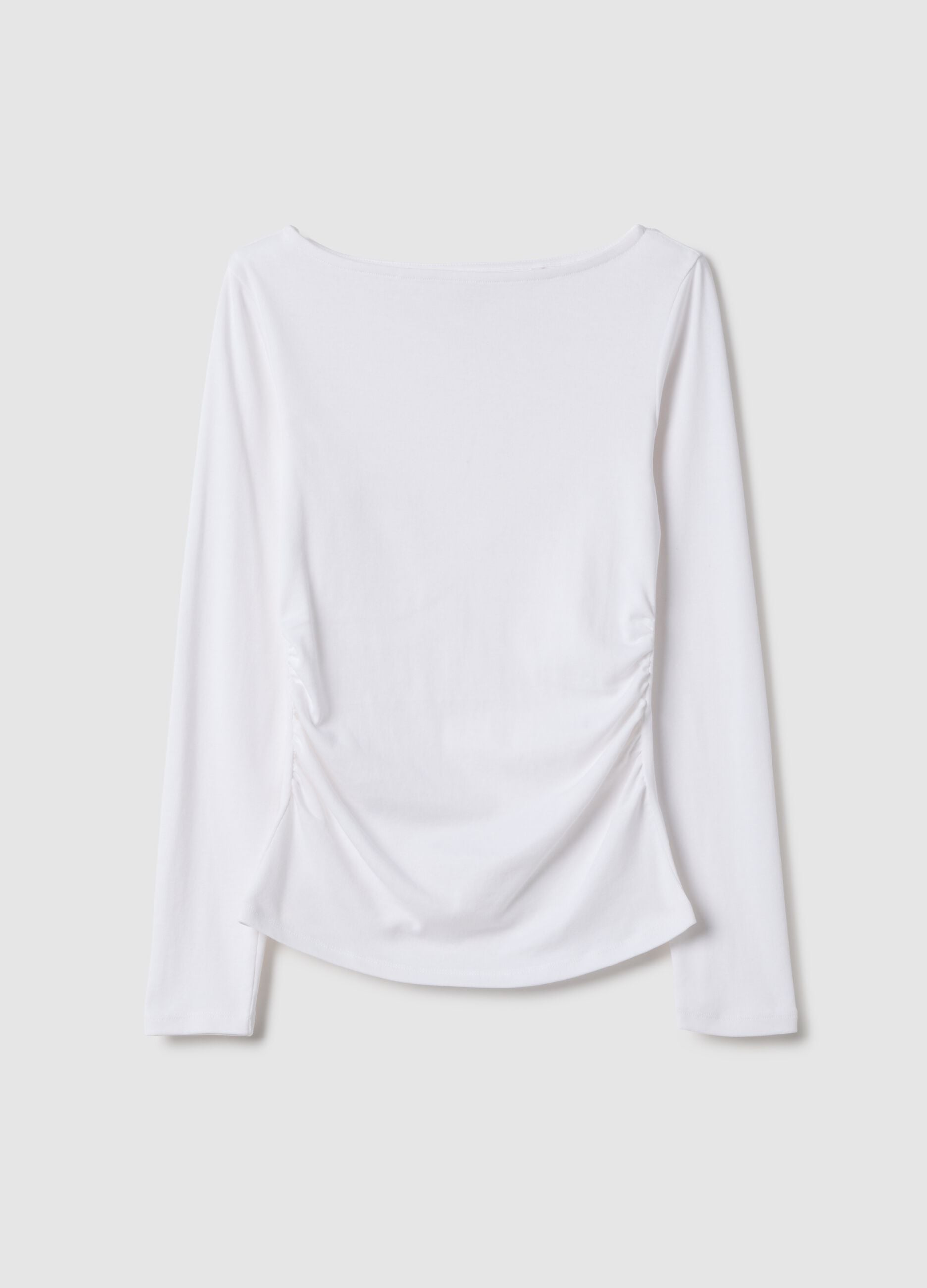 White long sleeve pure cotton regular fit t-shirt