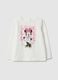 Girls' long-sleeve white T-shirt in cotton blend regular fit_0