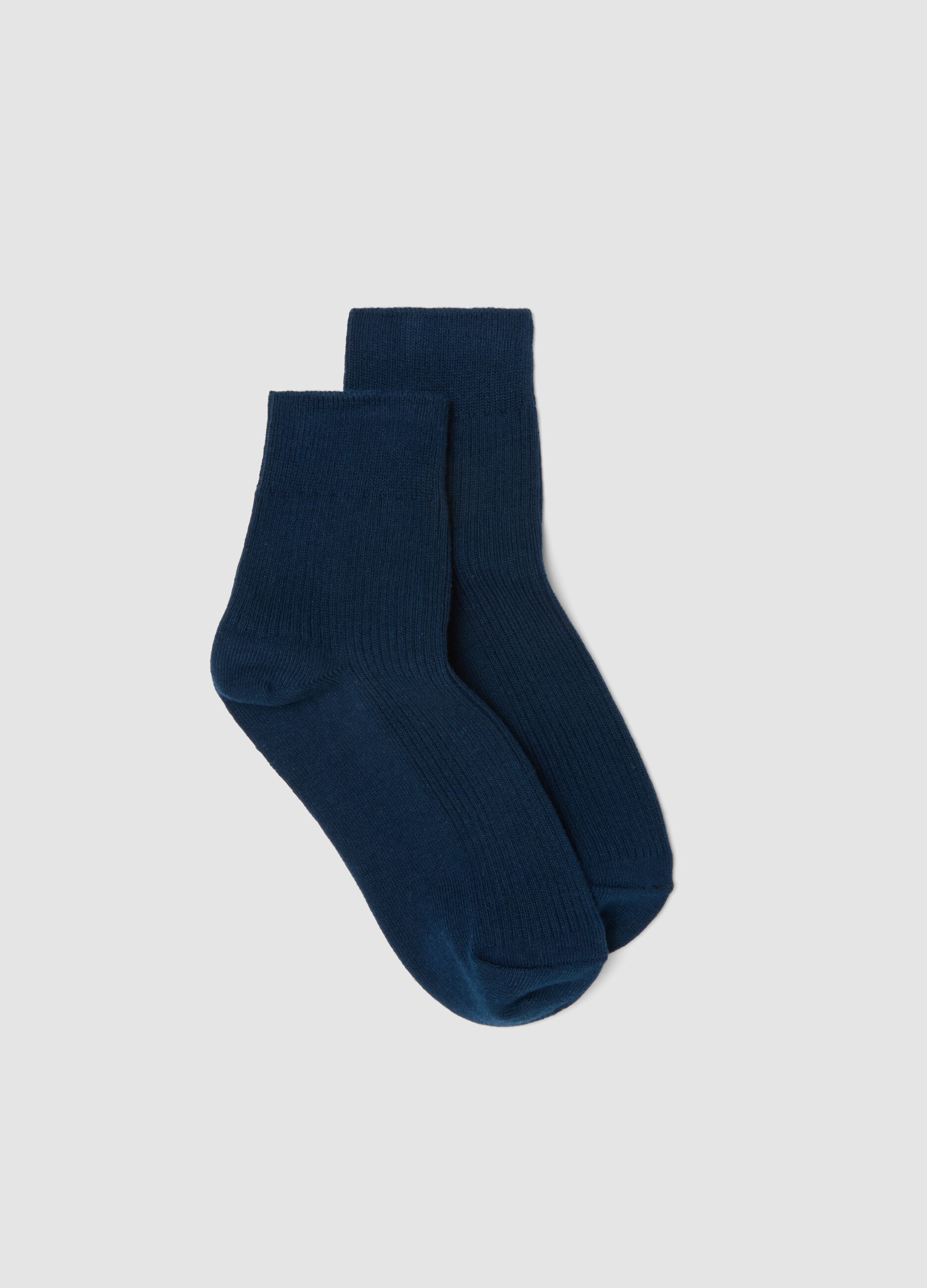Blue stretch cotton socks