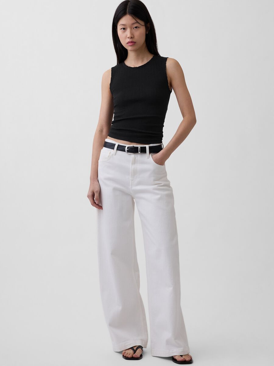 Ribbed cotton-blend tank top_2