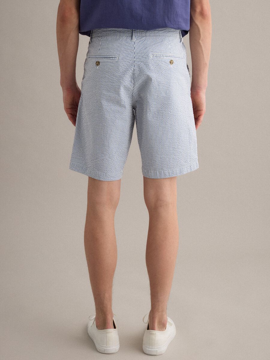 Multicolour striped regular-fit stretch cotton shorts_2