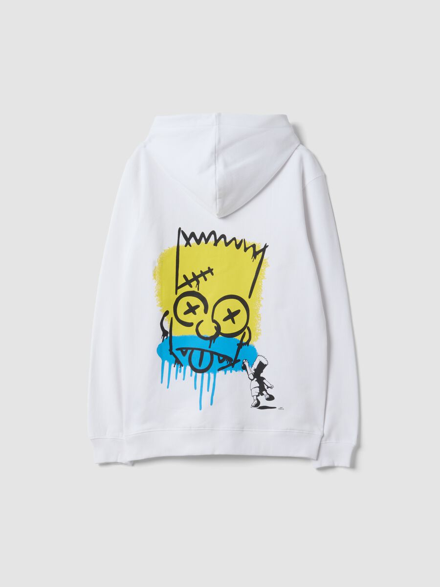 White pure-cotton hooded sweatshirt with Simpsons print for boys_4