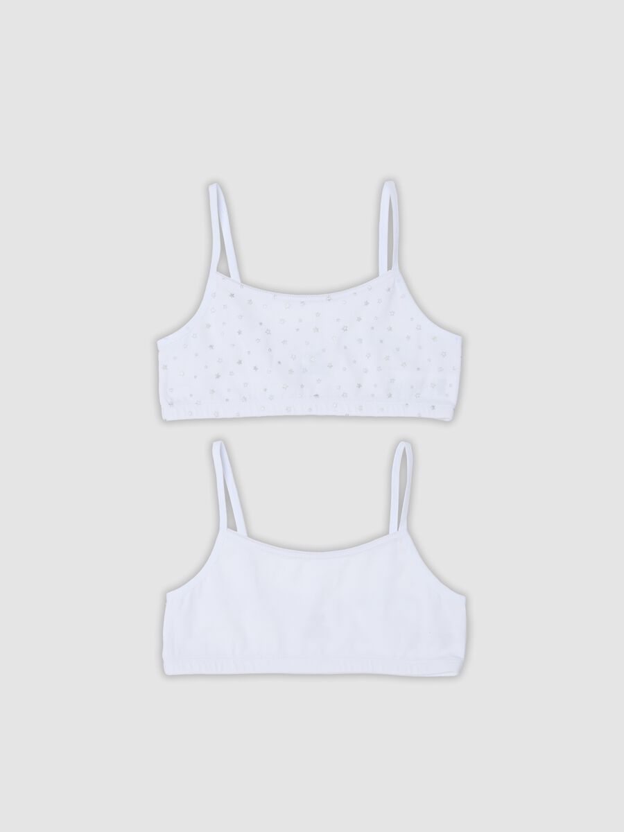 2-pack of white organic stretch cotton bralettes for girls_0