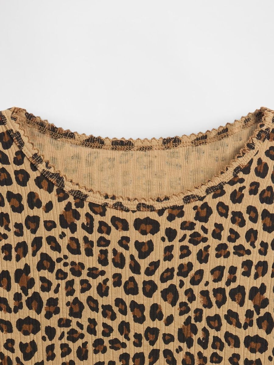 Brown Leopard Cotton Long Sleeve Top_3