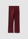 Red flared leggings in stretch cotton_1