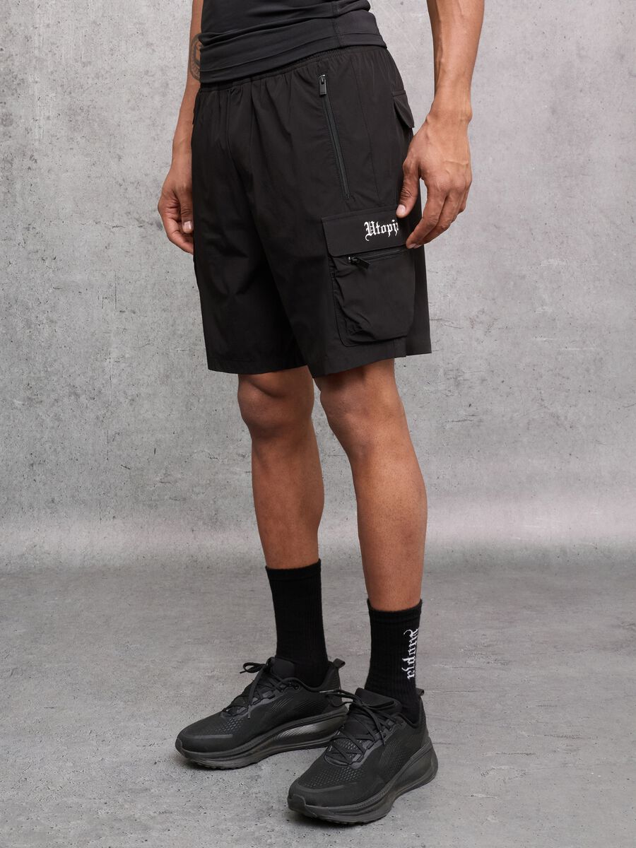 Kombat Active Cargo Shorts Black_2