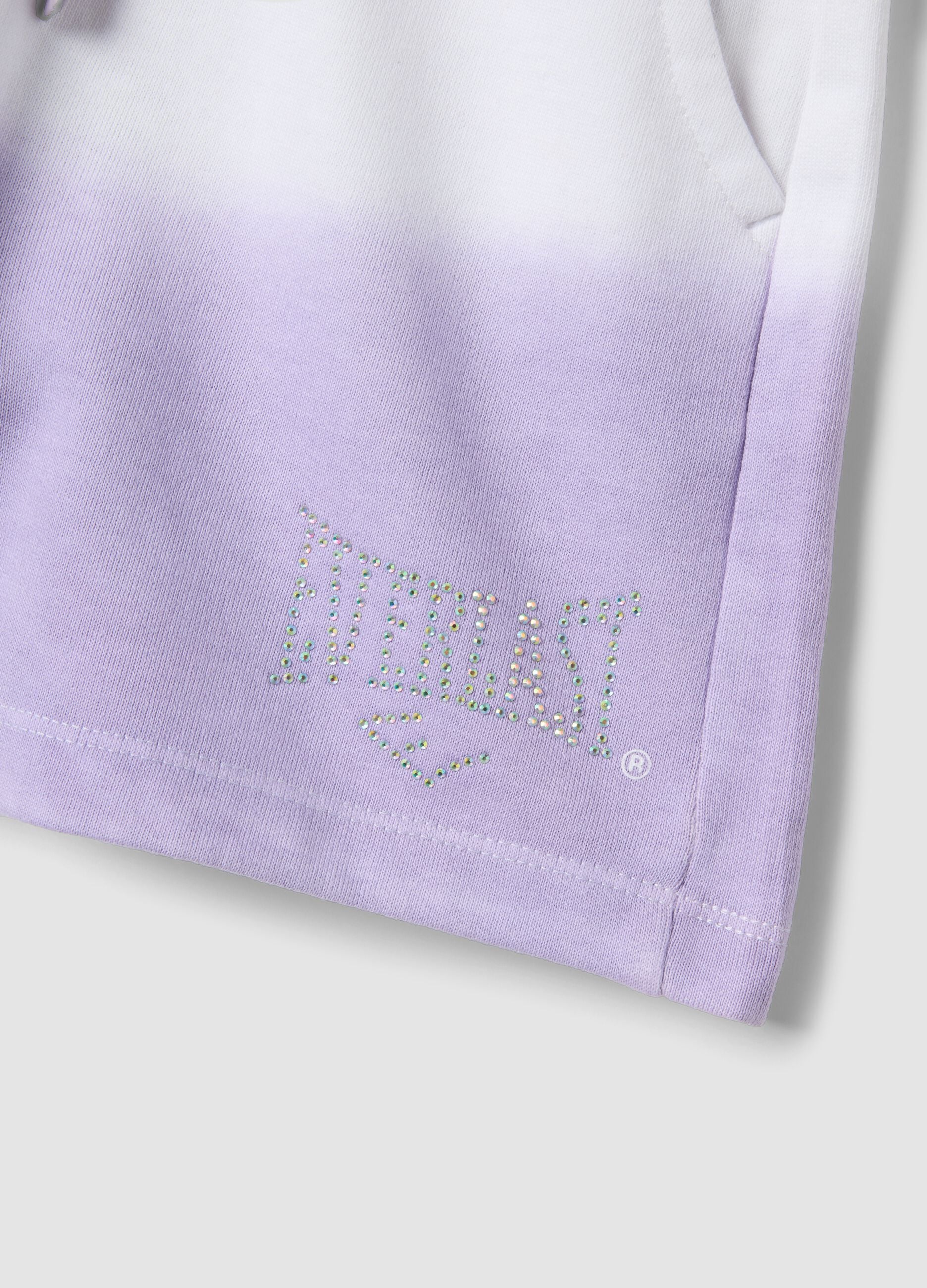 Purple cotton-blend shorts with elasticated waist for girls, regular fit