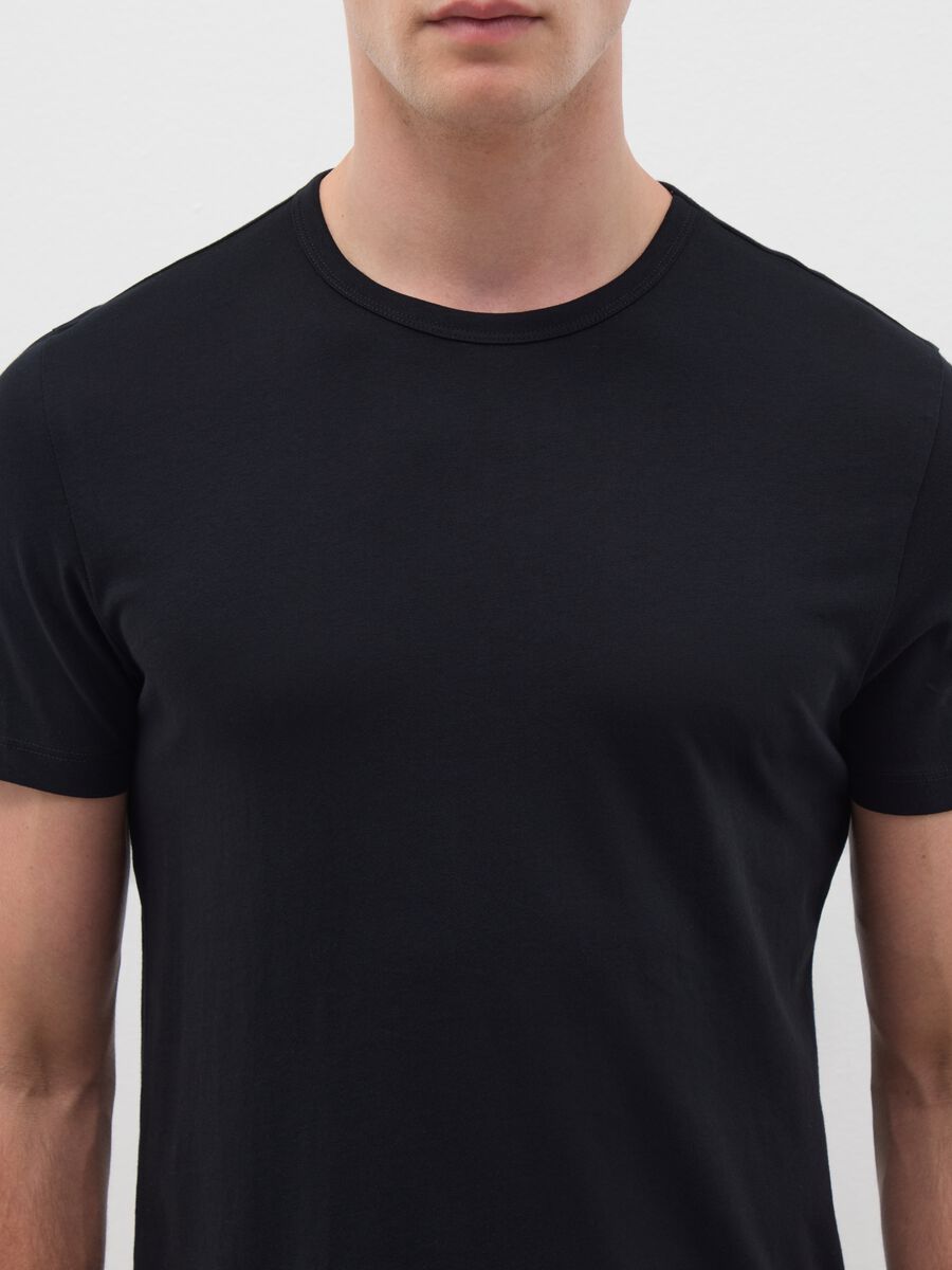 Men's pure cotton black regular fit t-shirt_1