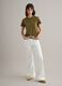 Green pure cotton crew-neck T-shirt, regular fit_1