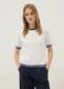 White viscose-blend T-shirt with contrast trims_0