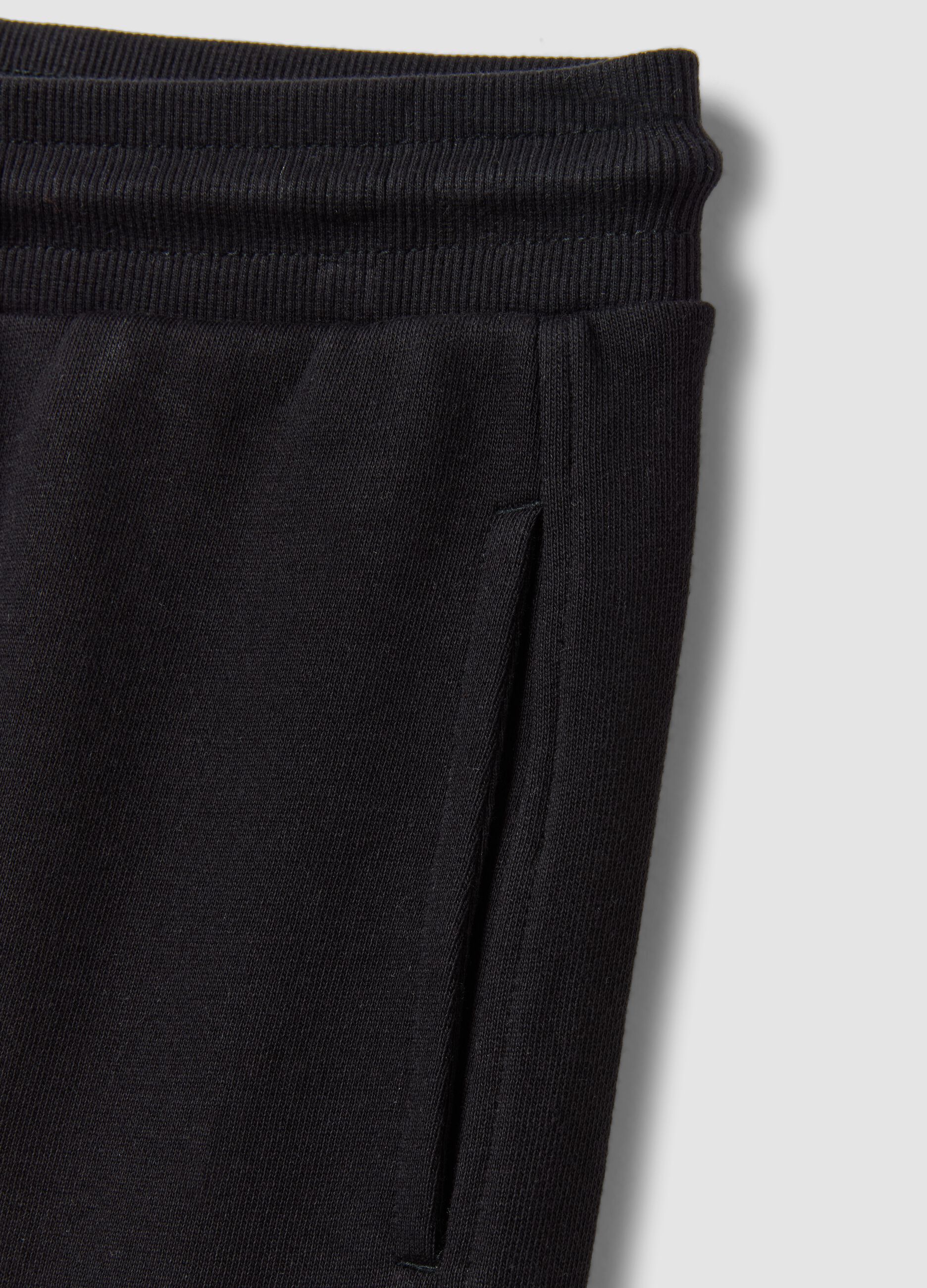 Black organic cotton joggers with a comfort fit for boys