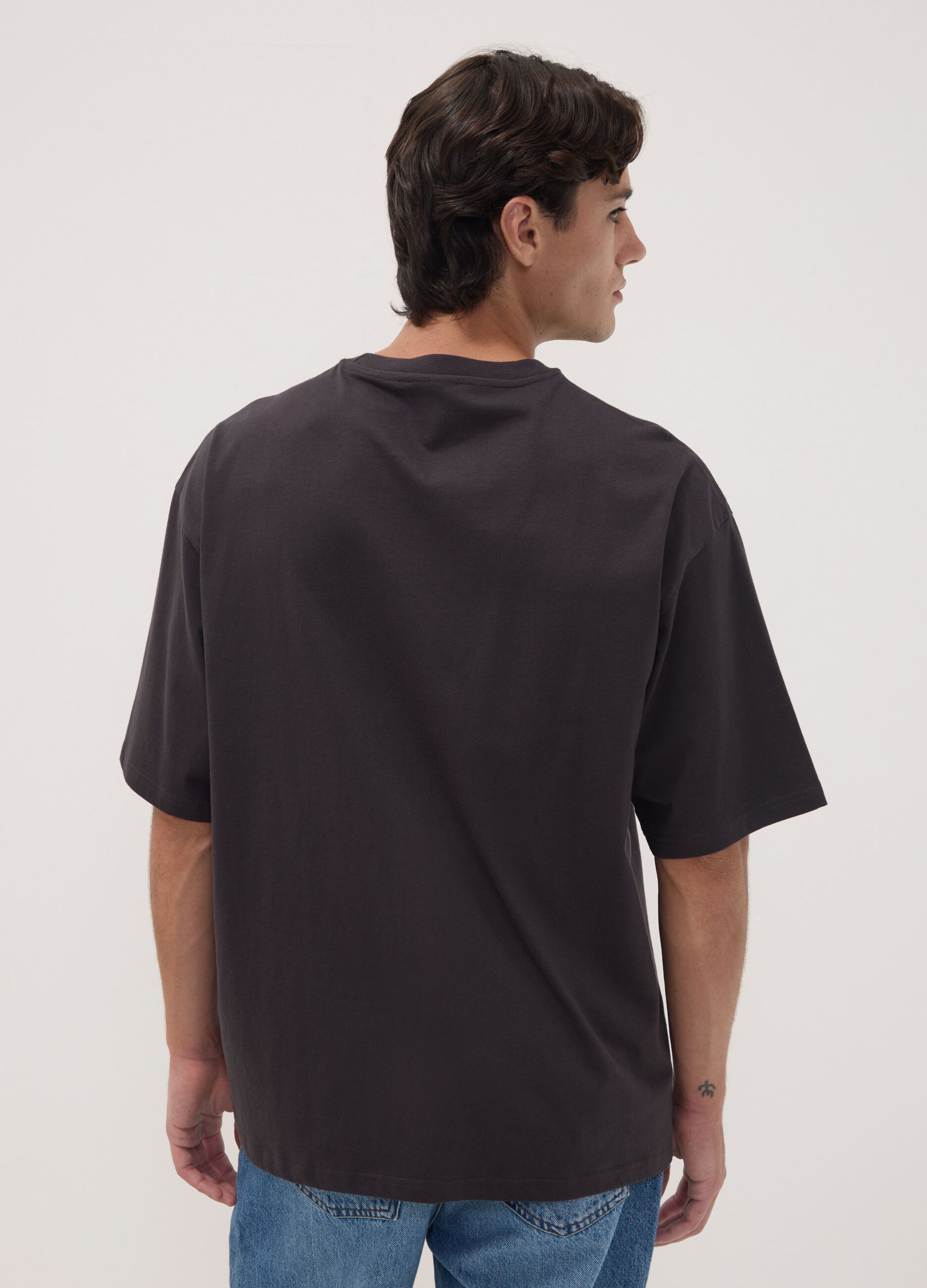 Black pure cotton T-shirt with Mario Kart print