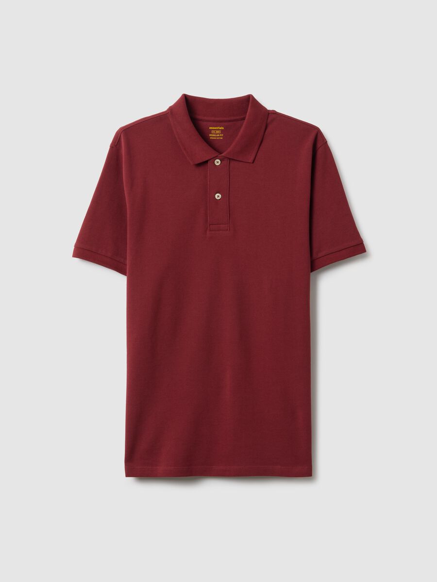 Red pure cotton polo shirt regular fit_0
