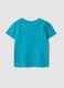Blue organic cotton T-shirt with front print, regular fit for boys_1