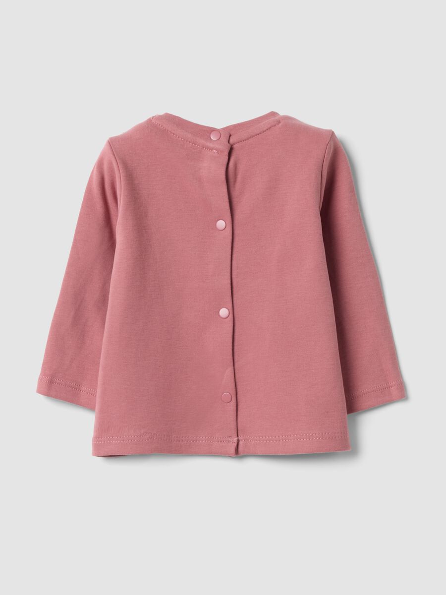 Pink pure organic cotton T-shirt with print, regular fit_1