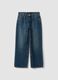Dark blue pure cotton straight-fit jeans_4