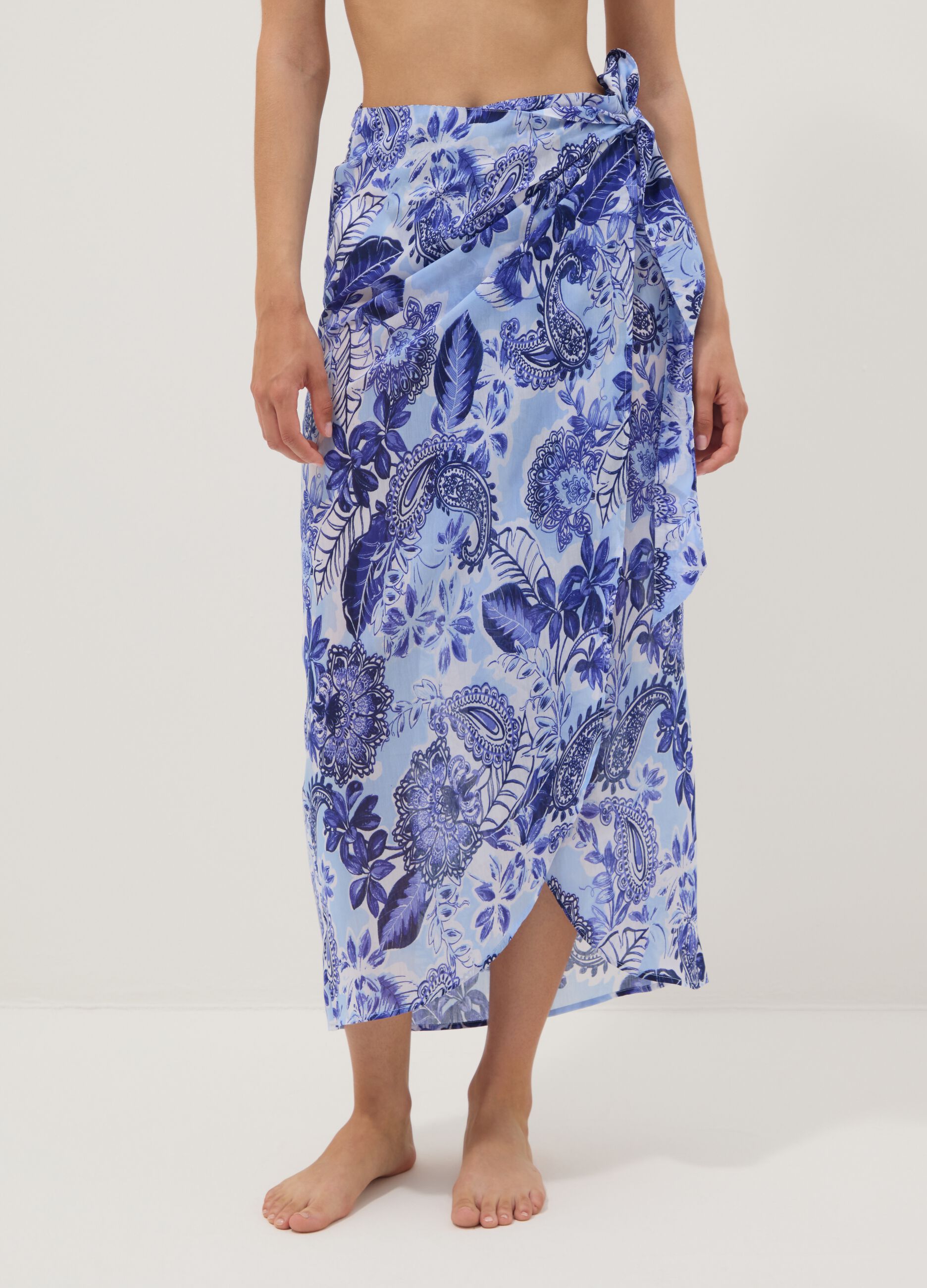 Blue printed beach sarong