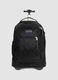 Black wheeled backpack with zip pockets_0