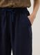 Blue pure linen palazzo trousers_3
