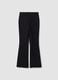 Black flared stretch viscose leggings_6