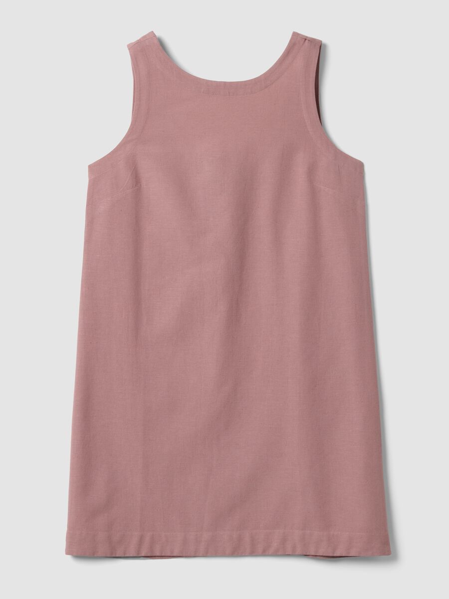 Pink regular-fit dress in a viscose, cotton and linen blend_4