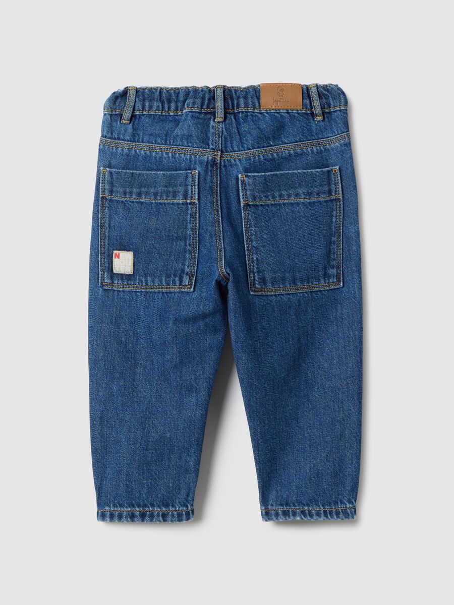 Boys' Regular Fit Blue Denim Pure Cotton Trousers_1
