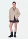 Beige stretch cardigan with deep V-neck_1