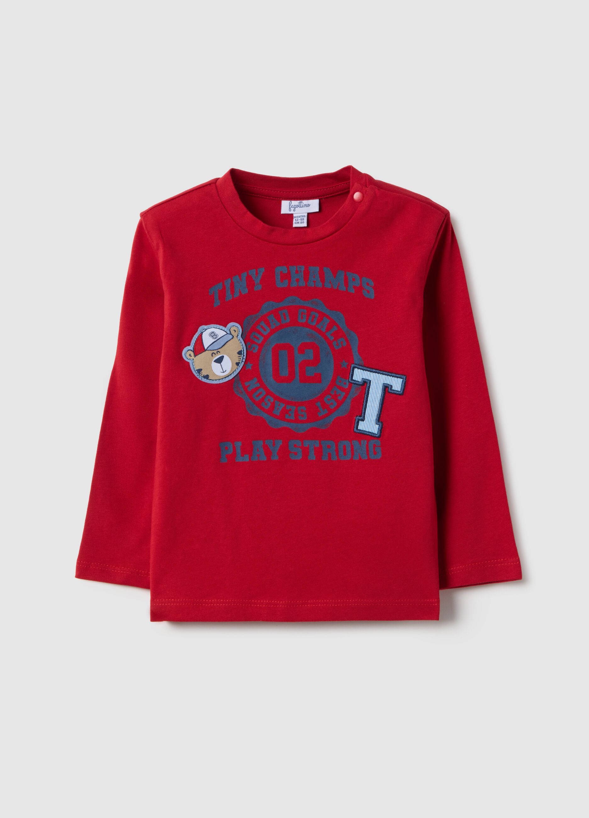 Red pure cotton regular fit t-shirt for boys