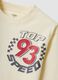 White pure cotton crew-neck T-shirt with Top Speed print_2