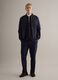 Blue Stretch Cotton Regular Fit Trousers_0