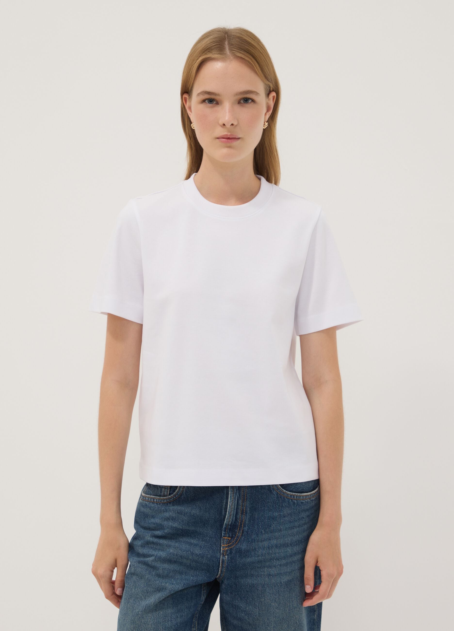 The Iconic Tee relaxed fit white pure cotton short-sleeved T-shirt