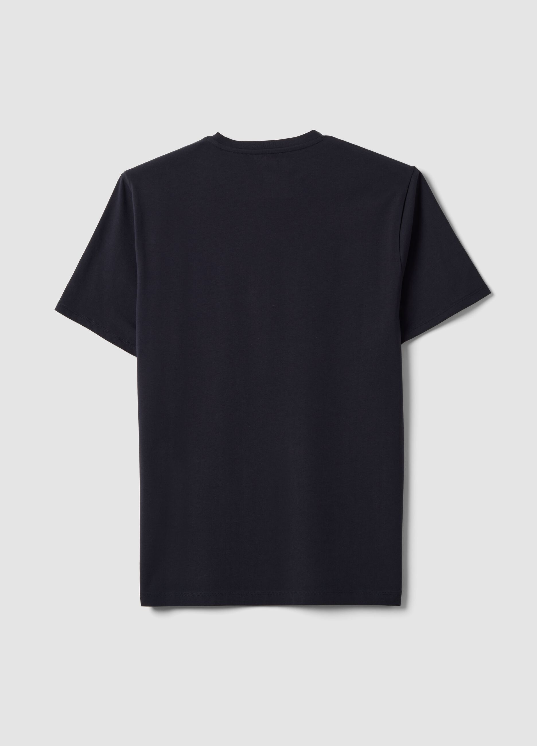 Black organic cotton slim-fit short-sleeve T-shirt